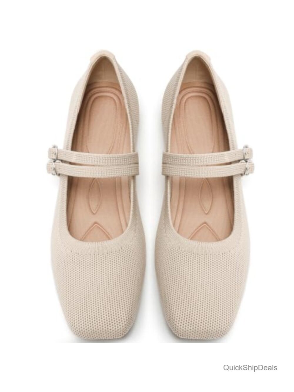Womens Woven Ballet Flats Foldable Mary Jane Shoes Casual Comfort